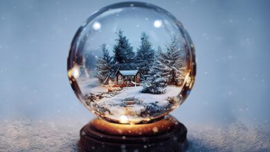 Хрустальный шар со снежной елкой