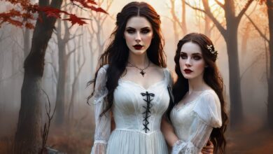 Женщины вампиры в белом одеянии