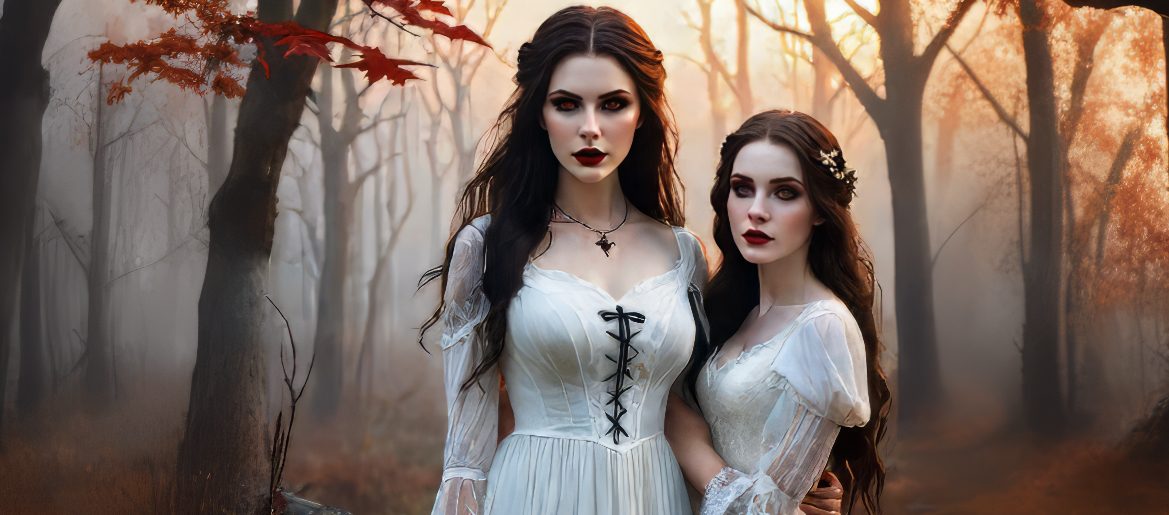 Женщины вампиры в белом одеянии